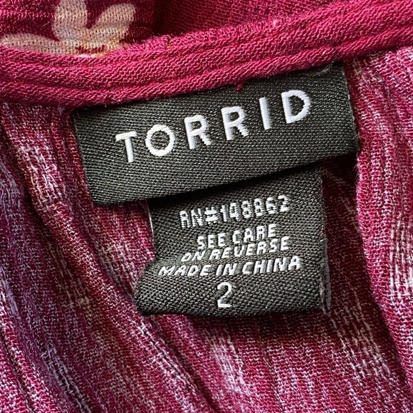 Torrid Babydoll Floral Daisy Blouse Top, Size: 2X - Picture 7 of 9